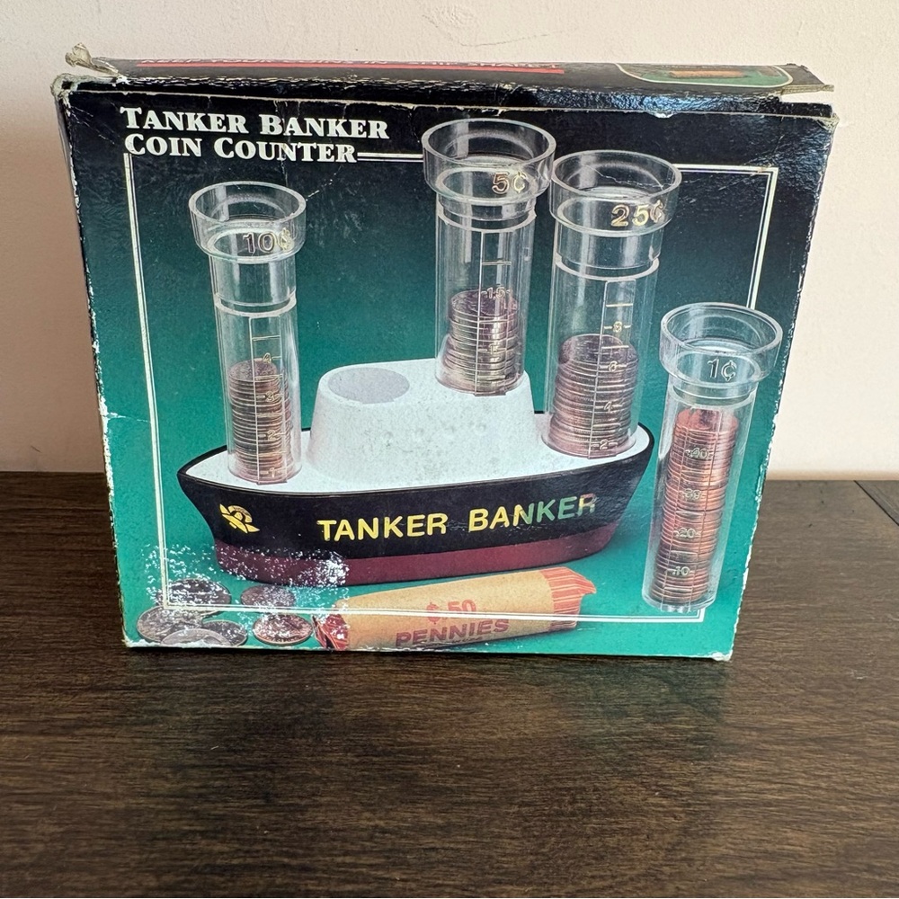 Vintage Tanker Banker Coin Sorter Bank NEW Open Box